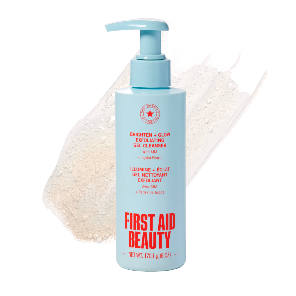 Brighten + Glow Exfoliating Gel Cleanser with AHA and Jojoba Pearls