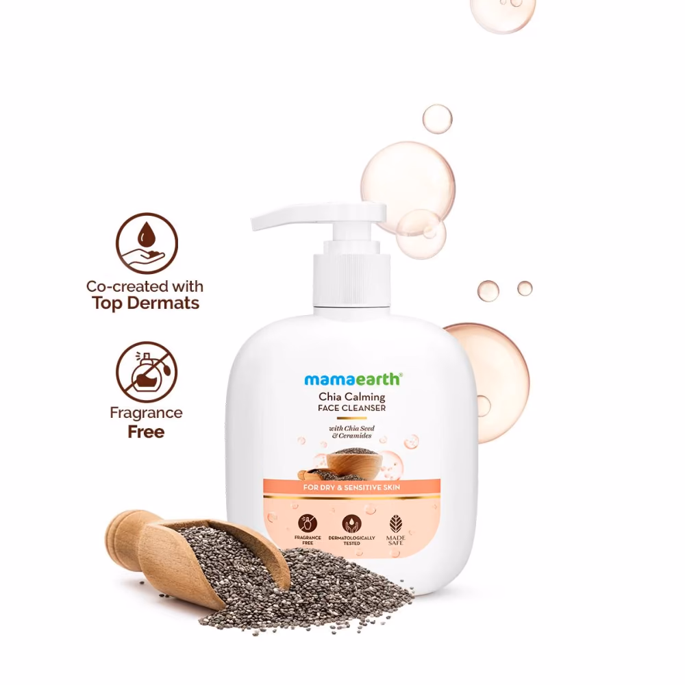 Chia Calming Face Cleanser with Chia Seed & Ceramides for Dry & Sensitive Skin