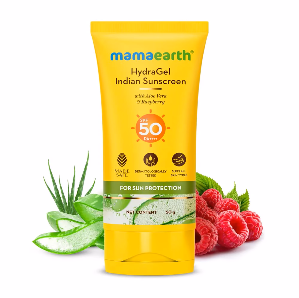 HydraGel Indian Sunscreen with Aloe Vera and Raspberry for Sun Protection