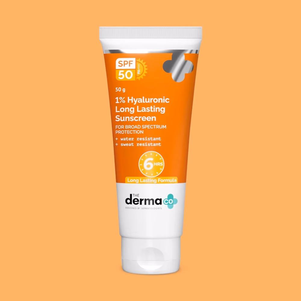 1% Hyaluronic Long Lasting Sunscreen SPF 50 & PA++++ with Hyaluronic Acid & Vitamin E for Upto 6-Hour Sun Protection