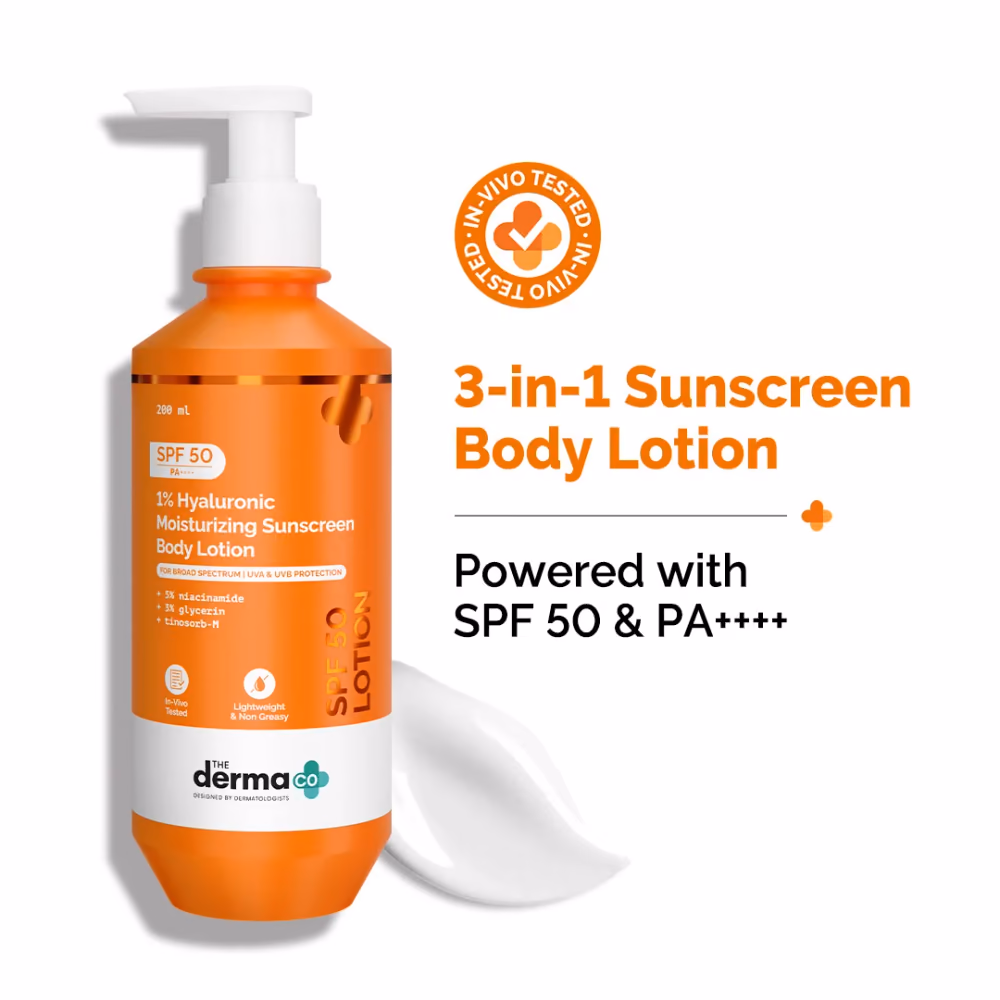 1% Hyaluronic Moisturizing Sunscreen Body Lotion In-Vivo Tested