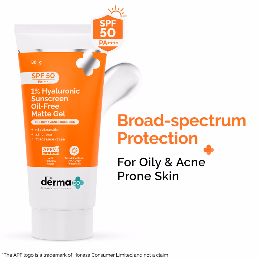 1% Hyaluronic Sunscreen Oil-Free Matte Gel for Oily & Acne-Prone Skin
