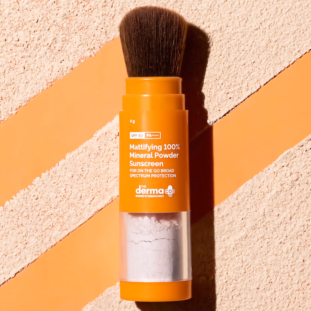 Mattifying 100% Mineral Powder Sunscreen with SPF 50 For On The Go Broad Spectrum Protection